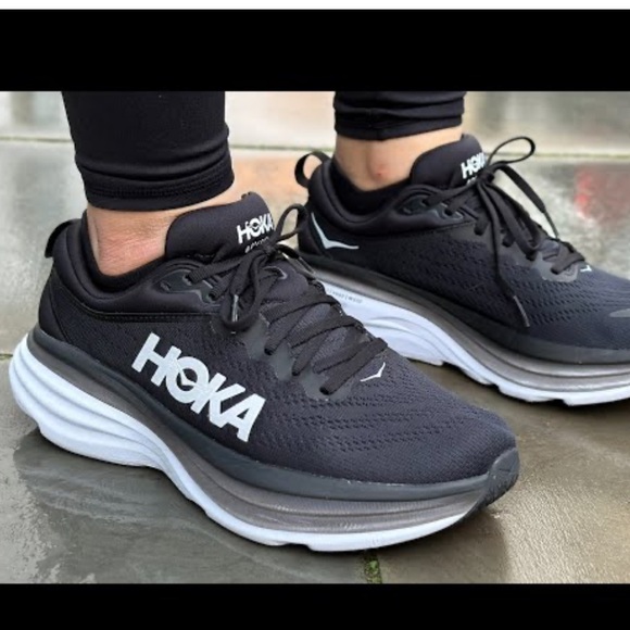 Hoka One One Other - Hoka One One Bondi 8 Charcoal and White Shoes
